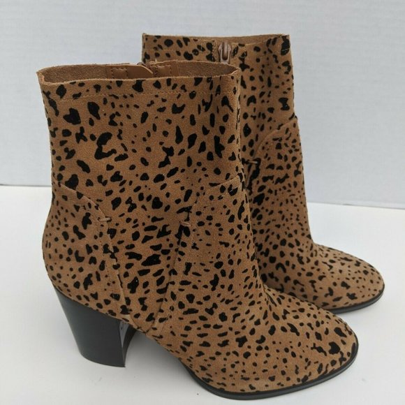 Gibson & Latimer Cheetah Cow Leather Boot Above Ankel NEW Size 9.5 Med - Picture 10 of 12
